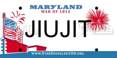 JIUJIT Maryland License Plate