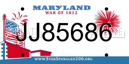 JJ85686 Maryland License Plate