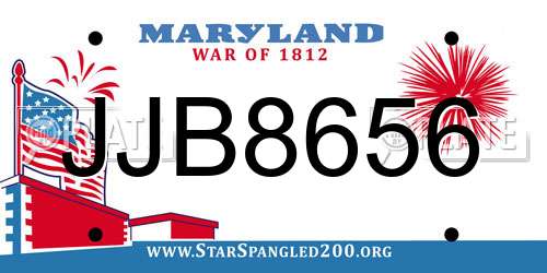 JJB8656 Maryland License Plate