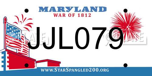 JJL079 Maryland License Plate