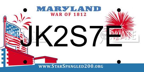 JK2S7E Maryland License Plate