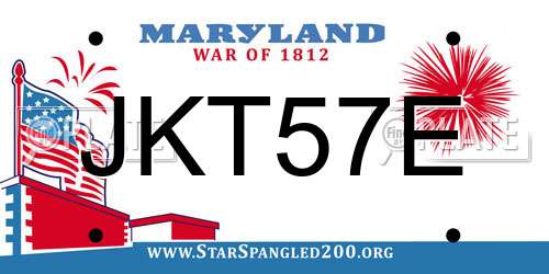 JKT57E Maryland License Plate