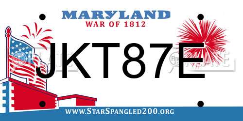 JKT87E Maryland License Plate