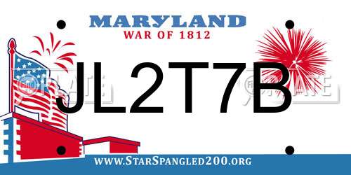JL2T7B Maryland License Plate