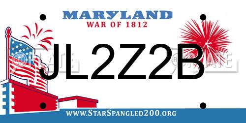 JL2Z2B Maryland License Plate