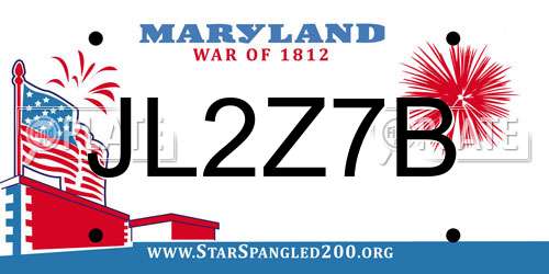 JL2Z7B Maryland License Plate
