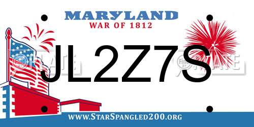 JL2Z7S Maryland License Plate