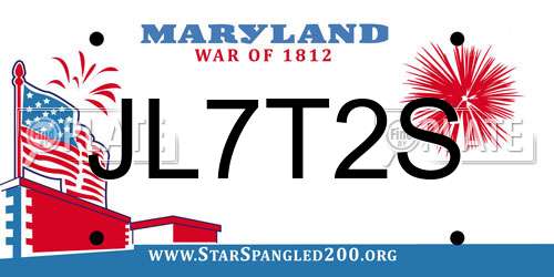 JL7T2S Maryland License Plate