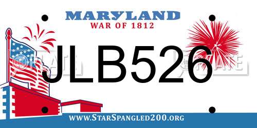 JLB526 Maryland License Plate