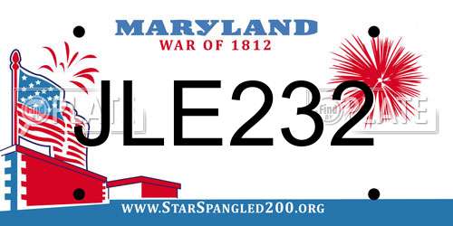 JLE232 Maryland License Plate