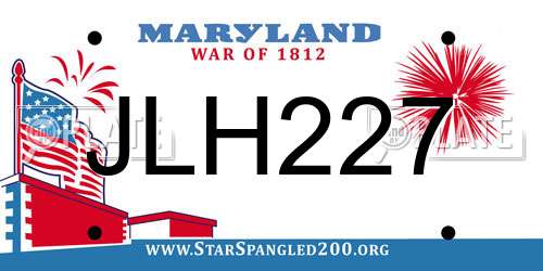 JLH227 Maryland License Plate