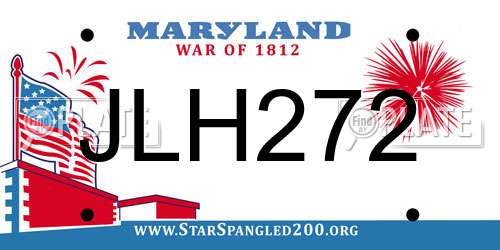 JLH272 Maryland License Plate