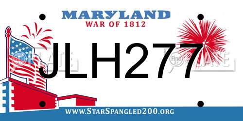 JLH277 Maryland License Plate
