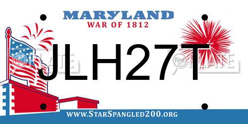 JLH27T Maryland License Plate
