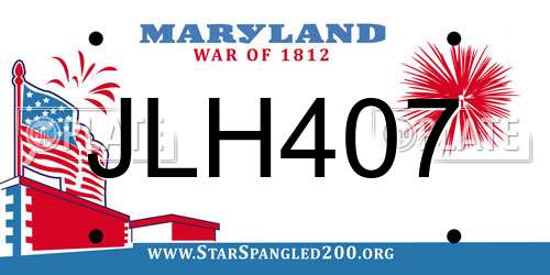 JLH407 Maryland License Plate