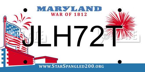 JLH72T Maryland License Plate