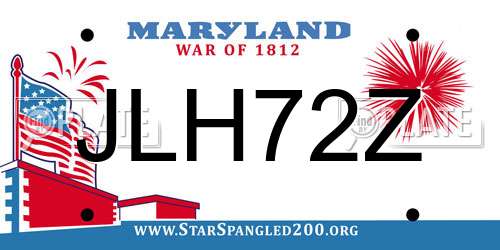 JLH72Z Maryland License Plate
