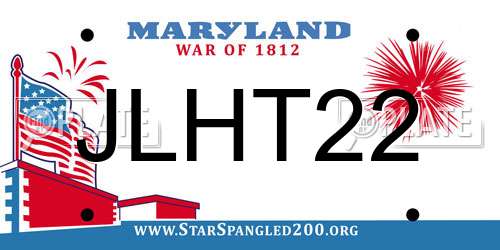 JLHT22 Maryland License Plate