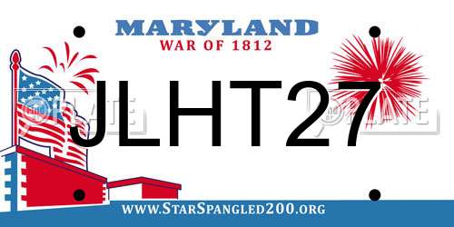 JLHT27 Maryland License Plate