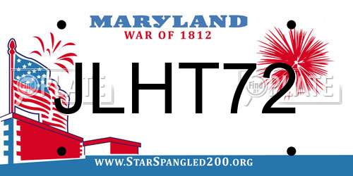 JLHT72 Maryland License Plate