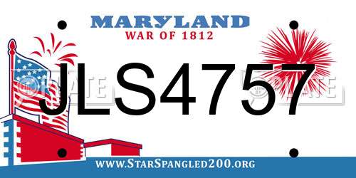 JLS4757 Maryland License Plate