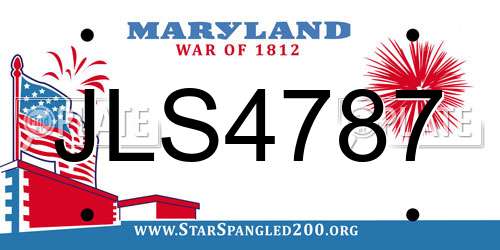 JLS4787 Maryland License Plate