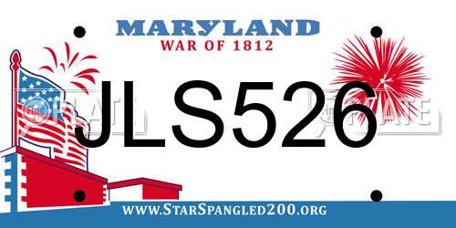 JLS526 Maryland License Plate