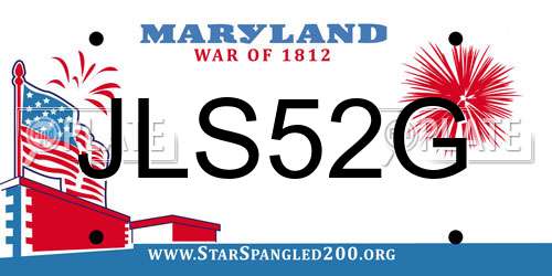 JLS52G Maryland License Plate