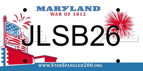 JLSB26 Maryland License Plate