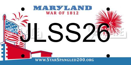 JLSS26 Maryland License Plate