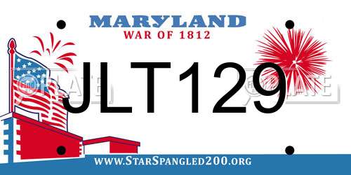 JLT129 Maryland License Plate