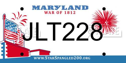 JLT228 Maryland License Plate