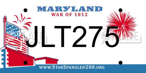JLT275 Maryland License Plate