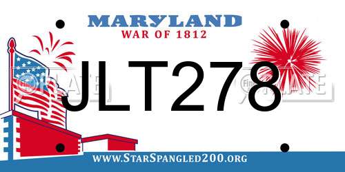 JLT278 Maryland License Plate