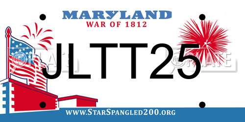 JLTT25 Maryland License Plate