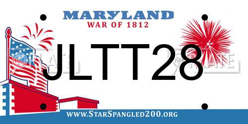 JLTT28 Maryland License Plate