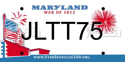 JLTT75 Maryland License Plate