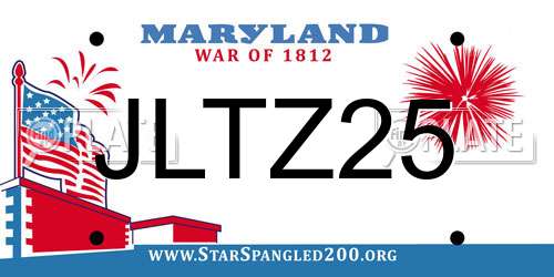 JLTZ25 Maryland License Plate
