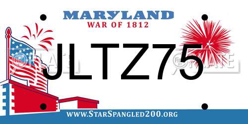 JLTZ75 Maryland License Plate