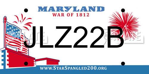 JLZ22B Maryland License Plate