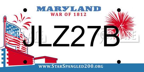 JLZ27B Maryland License Plate