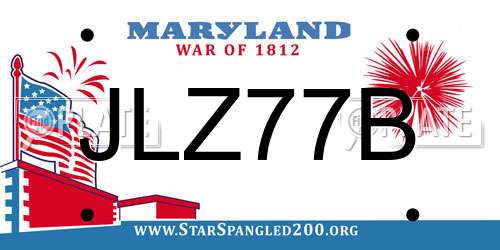 JLZ77B Maryland License Plate