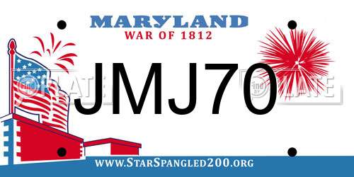 JMJ70 Maryland License Plate