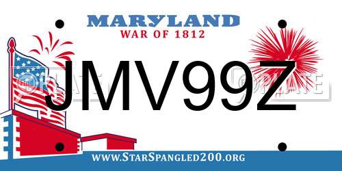 JMV99Z Maryland License Plate