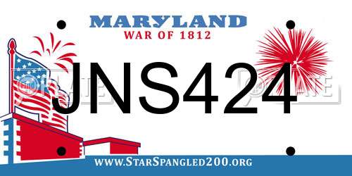 JNS424 Maryland License Plate