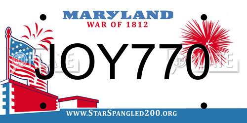 JOY770 Maryland License Plate