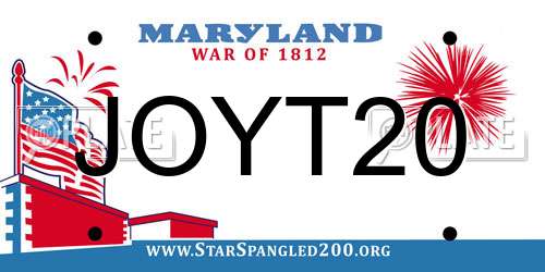 JOYT20 Maryland License Plate