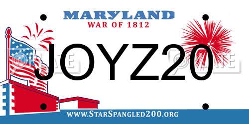 JOYZ20 Maryland License Plate