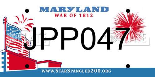 JPP047 Maryland License Plate