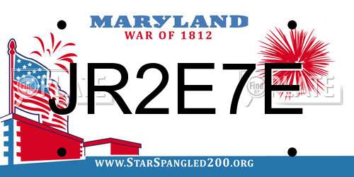 JR2E7E Maryland License Plate
